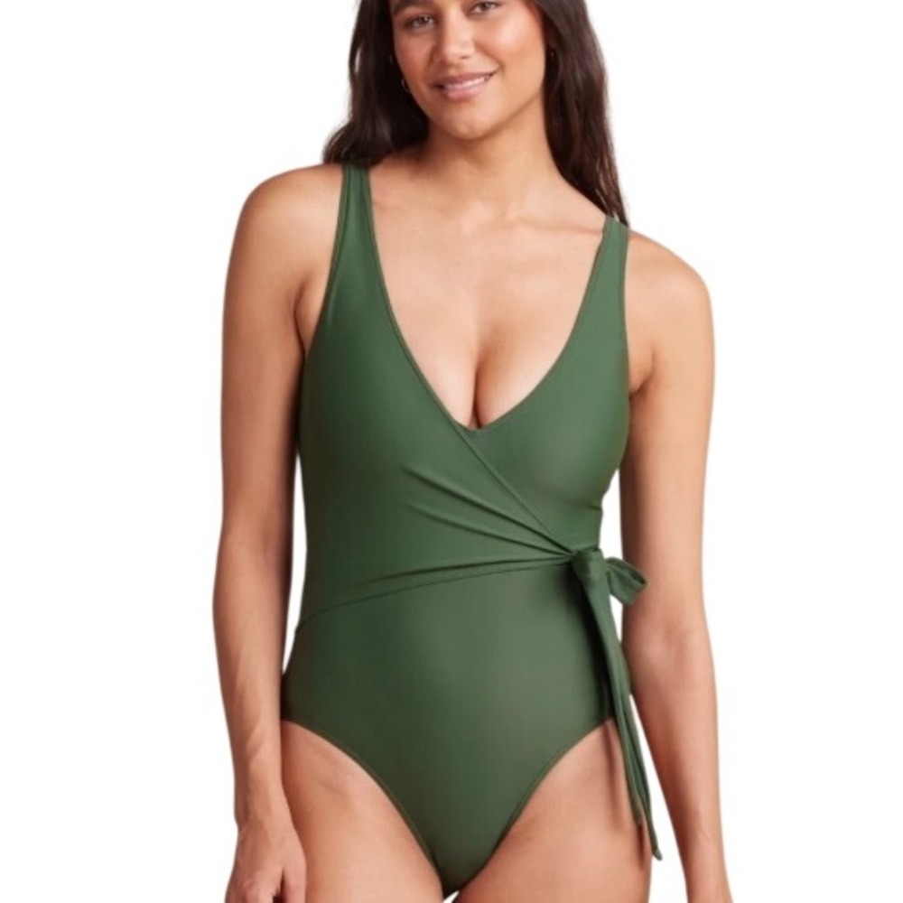 Summersalt The Perfect Wrap One Piece Swimsuit Moss Green Size 14